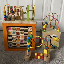 B. Wooden  Activity  Cube - Zany Zoo plus two other