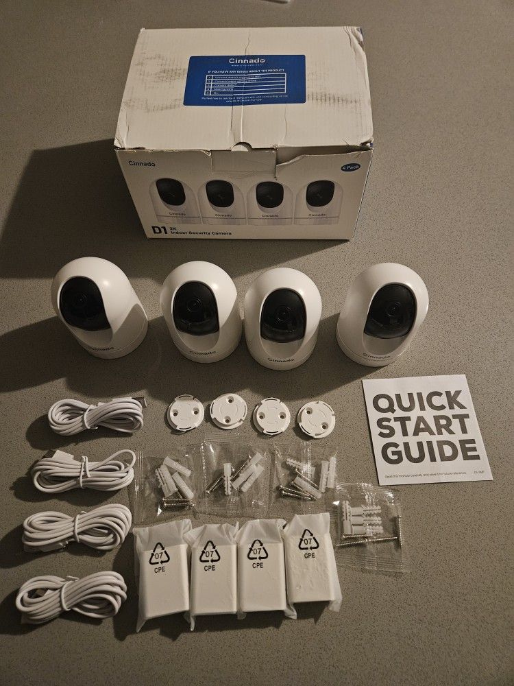 Cinnado D1 2K Indoor Security Cameras - 4 Pack