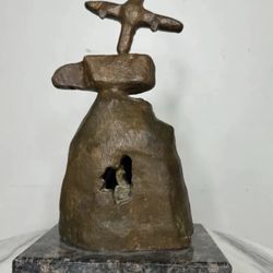 Abstract Bronze Sculpture - J. Miro 