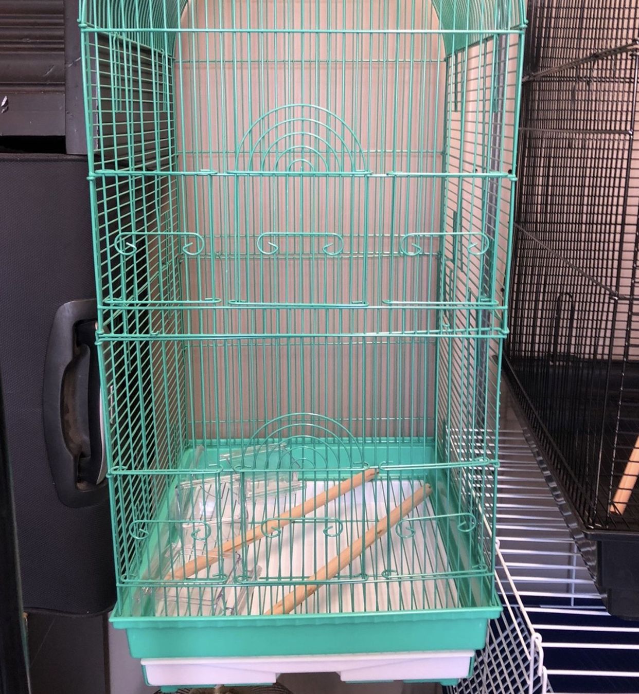 BIRD CAGE WITH STAND (COLOR TURQUOISE GREEN)