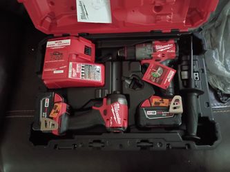 A drill with two batteries