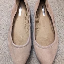 Nude Suede Flats