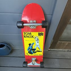 Santa Cruz Tom Knox “Cop Beater” Skateboard Deck – Red – Rare – Complete