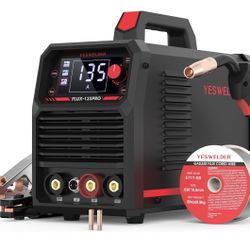 YESWELDER 135Amp MIG Welder,110V Flux Core Welder Flux Core MIG/Lift TIG/Stick 3-in-1 Large