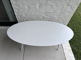White Oval Outdoor Coffee Table - Article Brand