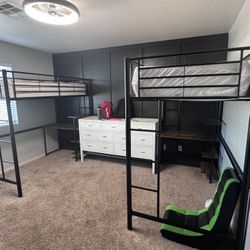 Twin Loft Beds and Desks 