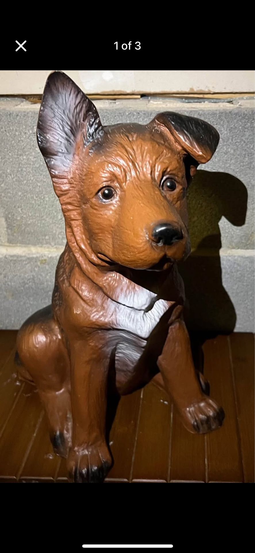 Adorable Brown Dog Statue - Lifelike Décor