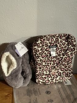 Pajamas Joe Boxer 2 Pc Set Pink Leopard Print & Sleepers 
