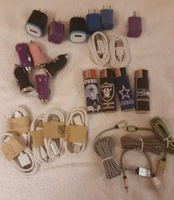 Bundle #1 $20. 3× iPhone chargers cords 5× android cords 2× C Type cords 5x Cigarette Chargers 6x wall home Chargers