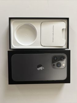 Apple iPhone 13 Pro GRAPHITE EMPTY BOX ONLY W/ Charger, Sticker & SIM Ejector