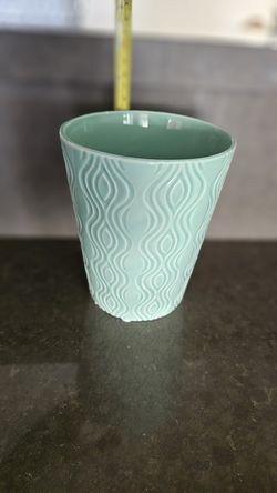 Green ceramic vase