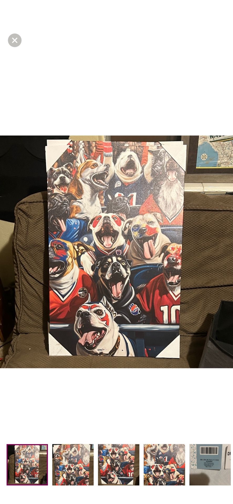 BNWT 18” X 28” Dogs With Jerseys Canvas