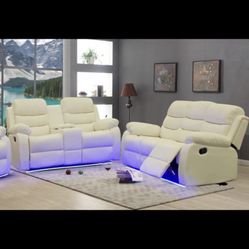 New White Sofa and loveseat recliner 🎉we finance just $39 down payment 
