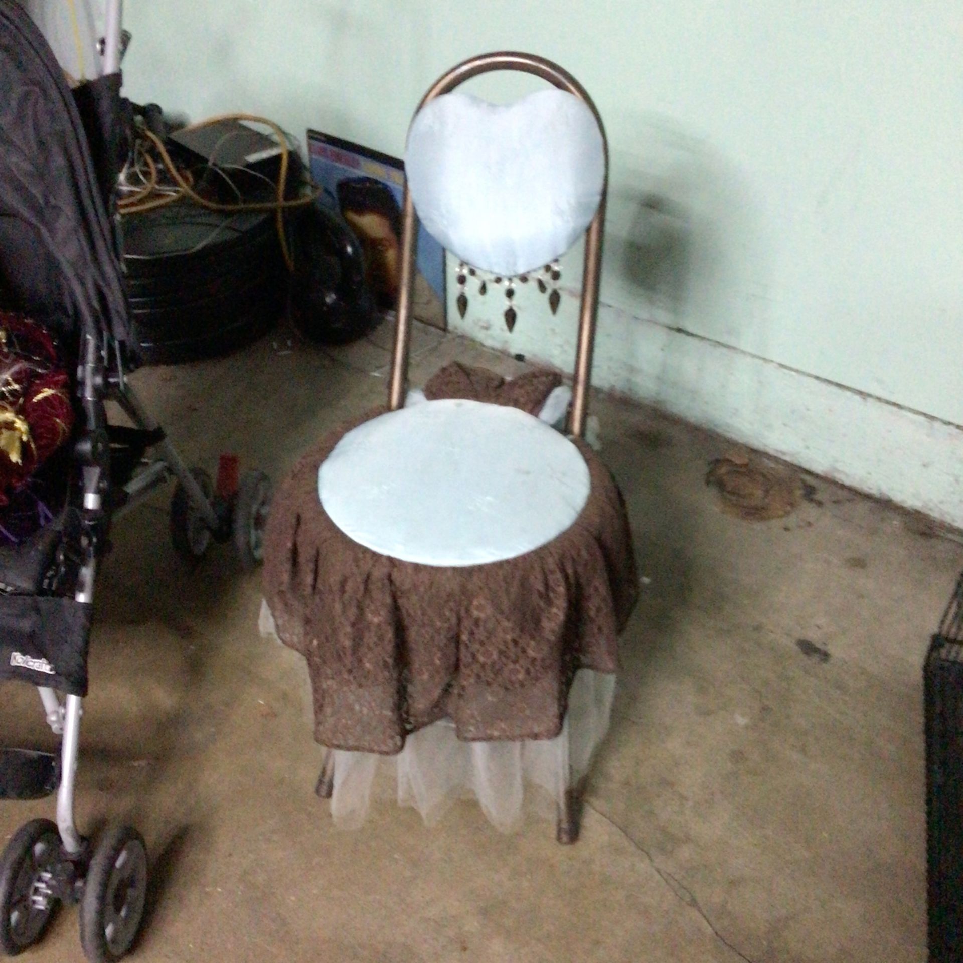 Cute Small Vanity Chair Hand Made Foldable
