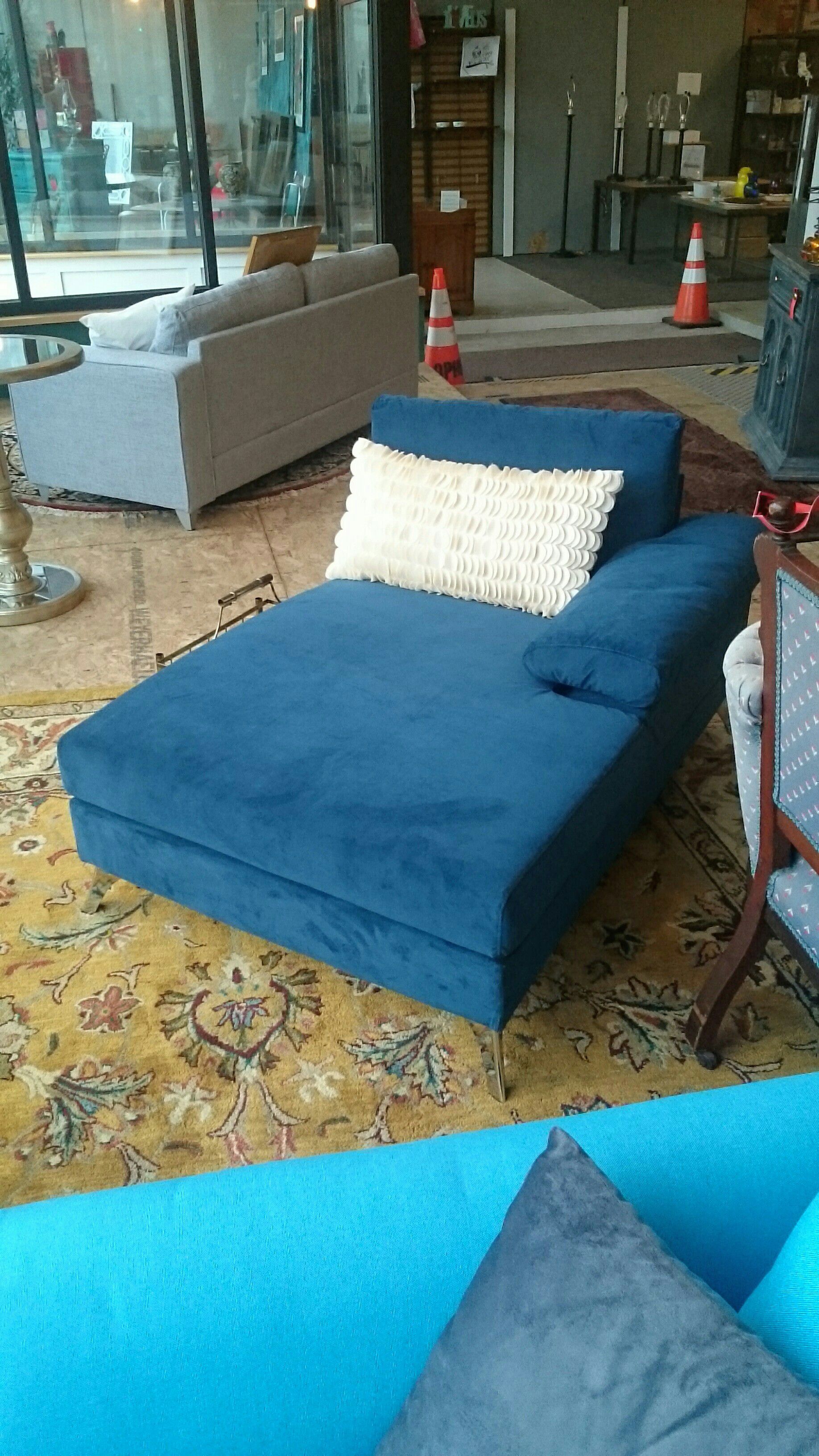 Navy Blue Chaise Lounge - New