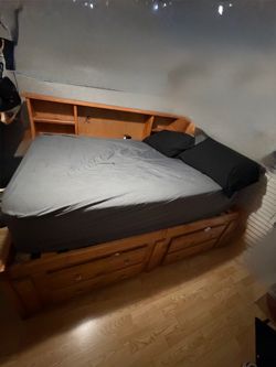 Full size bed with storage