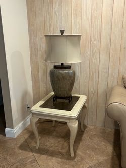Two end tables and lamps