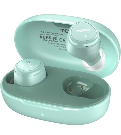 Wireless Earbuds Build in Mic Clear Calls Ergonomic Light Weight Bluetooth 5.3 in Ear Headphones IPX6 Waterproof Premium Stereo Sound Ear Buds 30H Pla