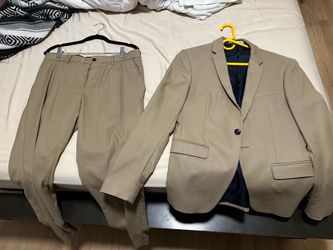 Zara Tan Slim Fit Suit (36 jacket, 31x30 pants)