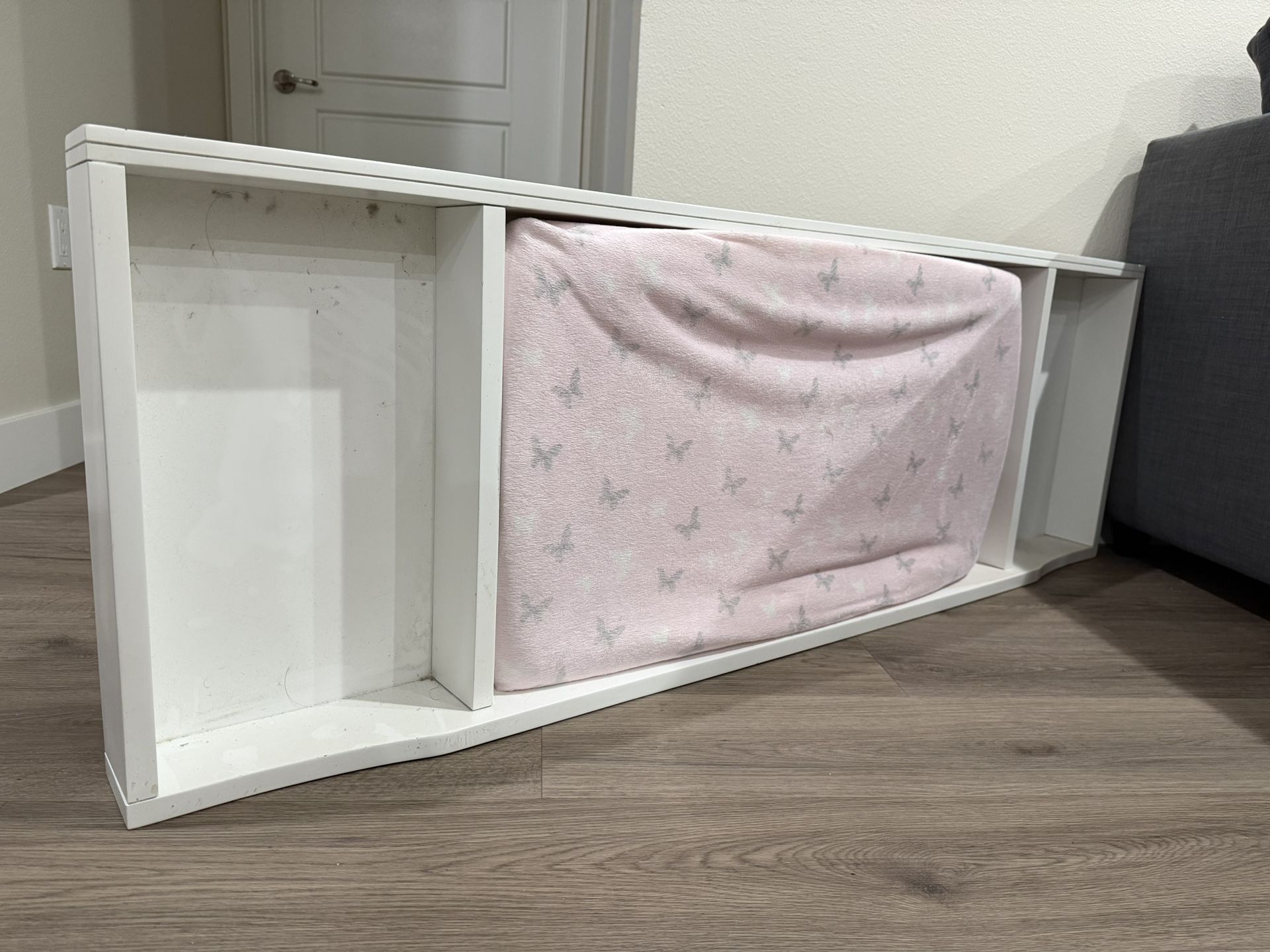 White Wooden Diaper Changing Topper/Top Tray