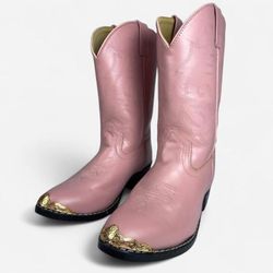 RED RANCH PINK COWGIRL BOOTS WOMENS SIZE 5  LEATHER UPPERS  EXCELLENT NEW CONDITION “WE’VE MADE IT INCREDIBLY EASY AND CONVENIENT FOR YOU TO PURCHASE 