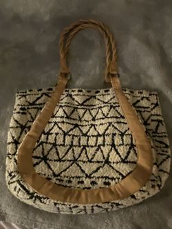 Cream and black boho tote bag #totebag #festivalvibes.