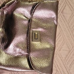 Neiman Marcus small silver gray clutch Pouch wallet

