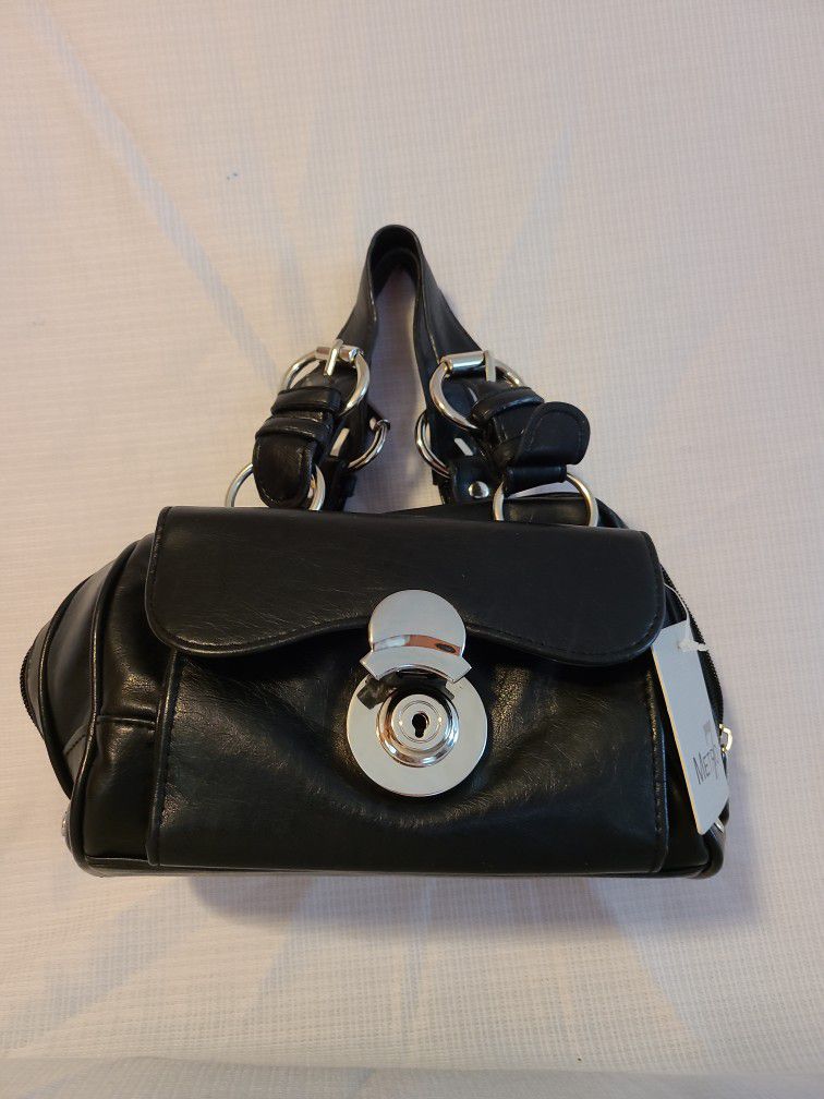 Metro7 Purse (Small/Black/Faux Leather/Doctor Bag)