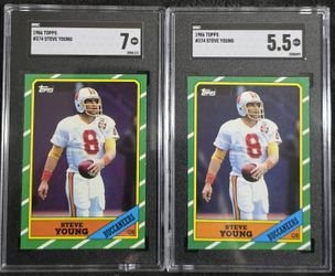 1986 Topps Steve Young SGC Graded Rookie Cards.