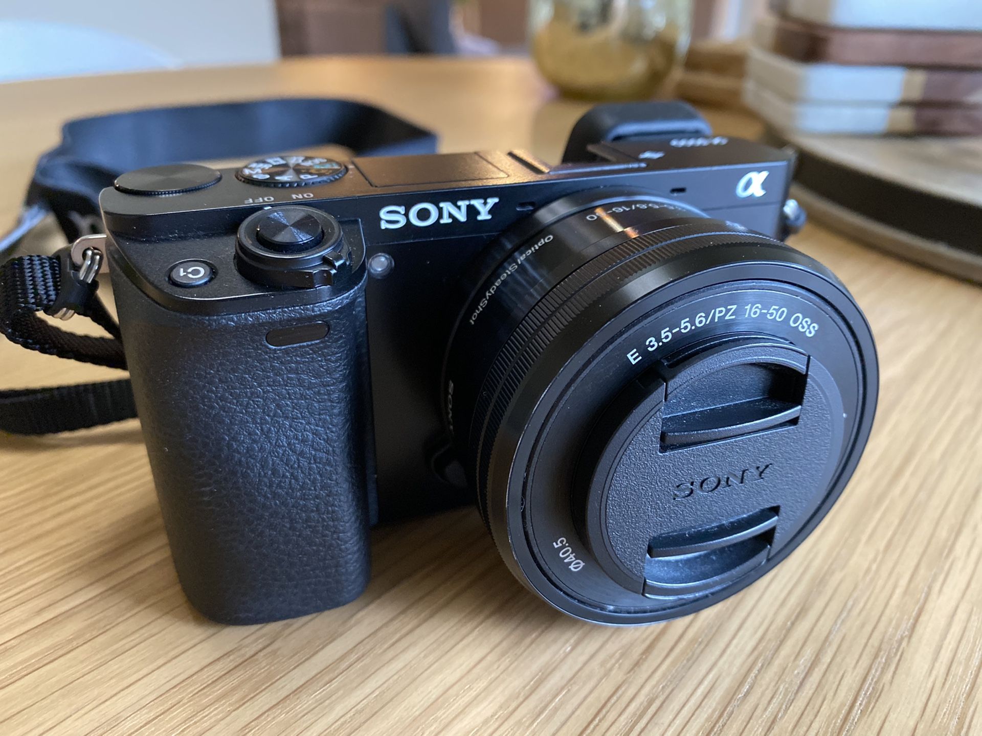 Sony a6000 Camera 16-50mm lens, 2 battery/charger, 2 mem cards, 2 bags