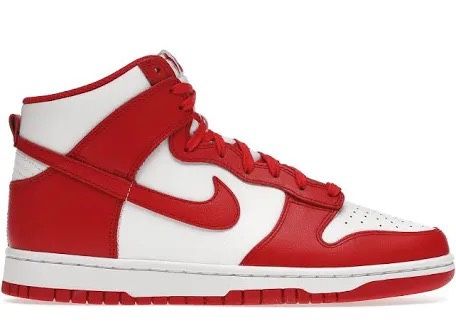 Championship White Red Nike Dunk High 