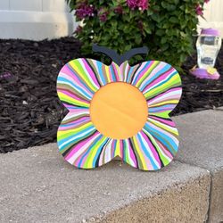 Hand Painted Photo Frame Wooden Butterfly 