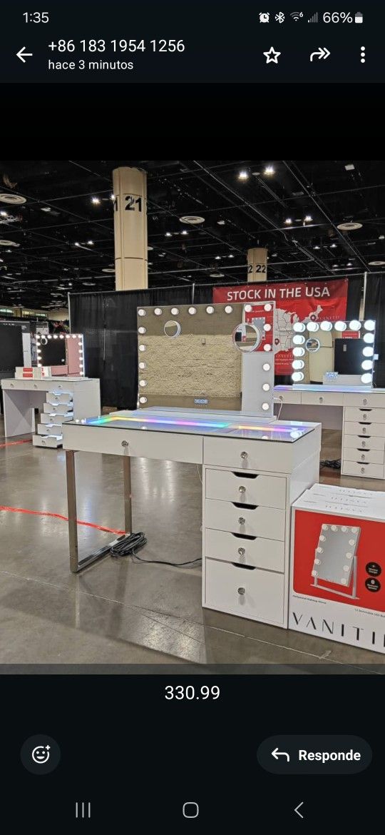 Brand New Vanity With RGB Light Inside & Mirror $889