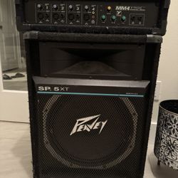 Peavey SP-5XT Passive PA Speaker (Single Cabinet) & Yorkville MM4 4-Channel Powered Mixer
