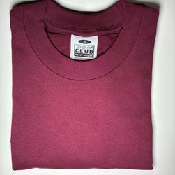 Small Maroon Heavyweight Pro Club T-shirt
