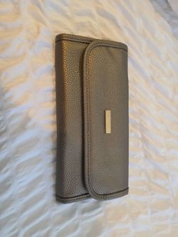 Bare Minerals Pewter Gray / Metallic Taupe Makeup Brush Travel Case