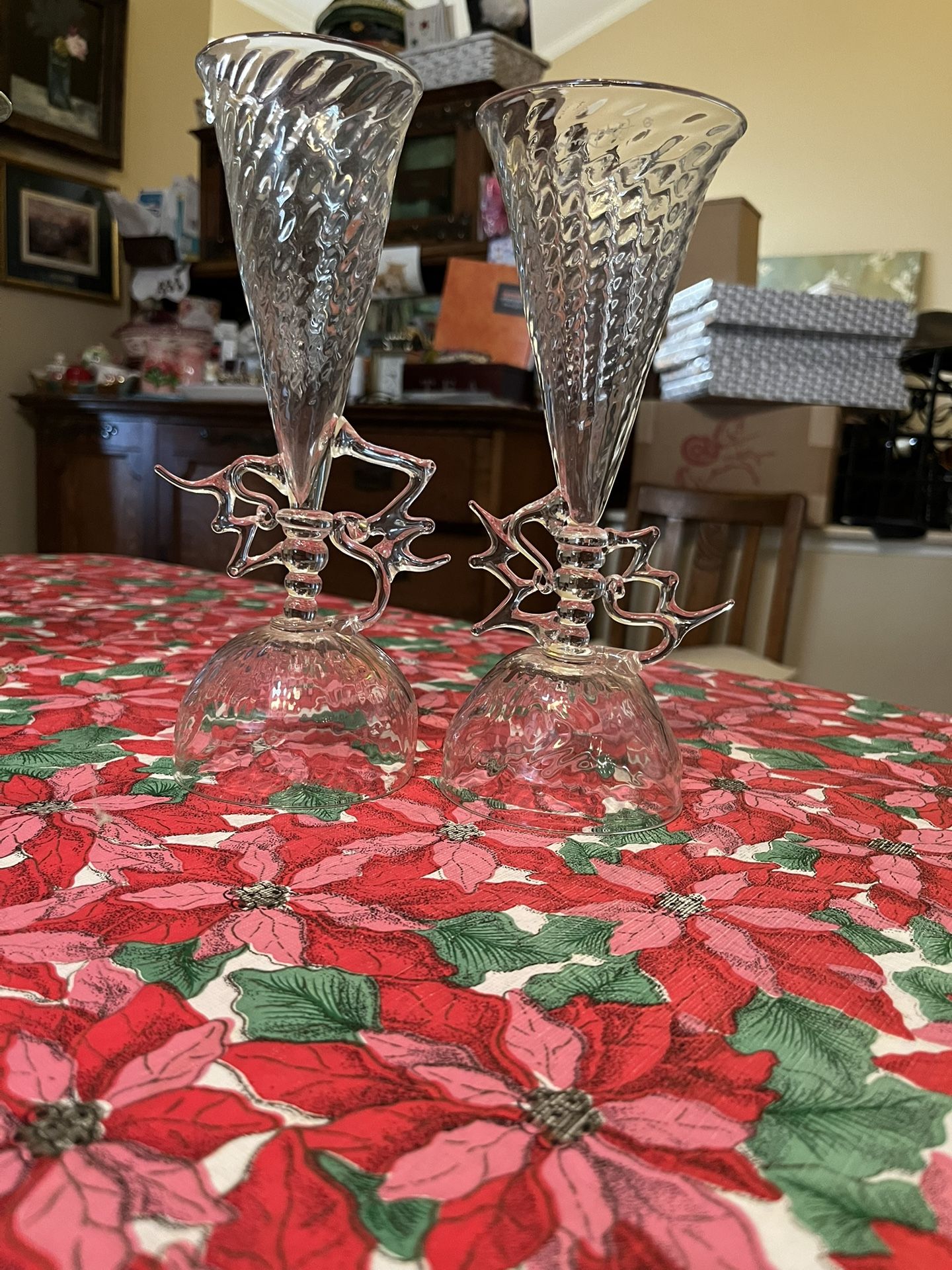 Pair of Decorative Fritz Dreisbach Venitian Glasses