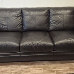 Moving Sale Ends Soon - Brown Leather Sofa - $300 Or Best Offer 