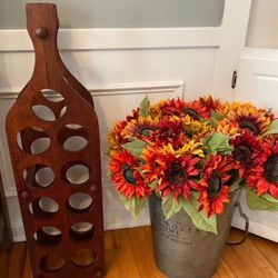 Vintage Handmade Wooden Wine Rack 