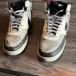 Nike Court Vision Lace Up Sneakers size 12 Black White Gray