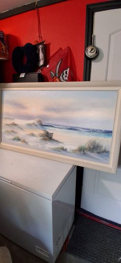 K. Wilson signed painting on canvas 30x54