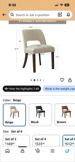 Dining room chairs