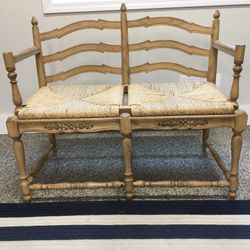 Ladder back Rush Two Seat Settee/bench