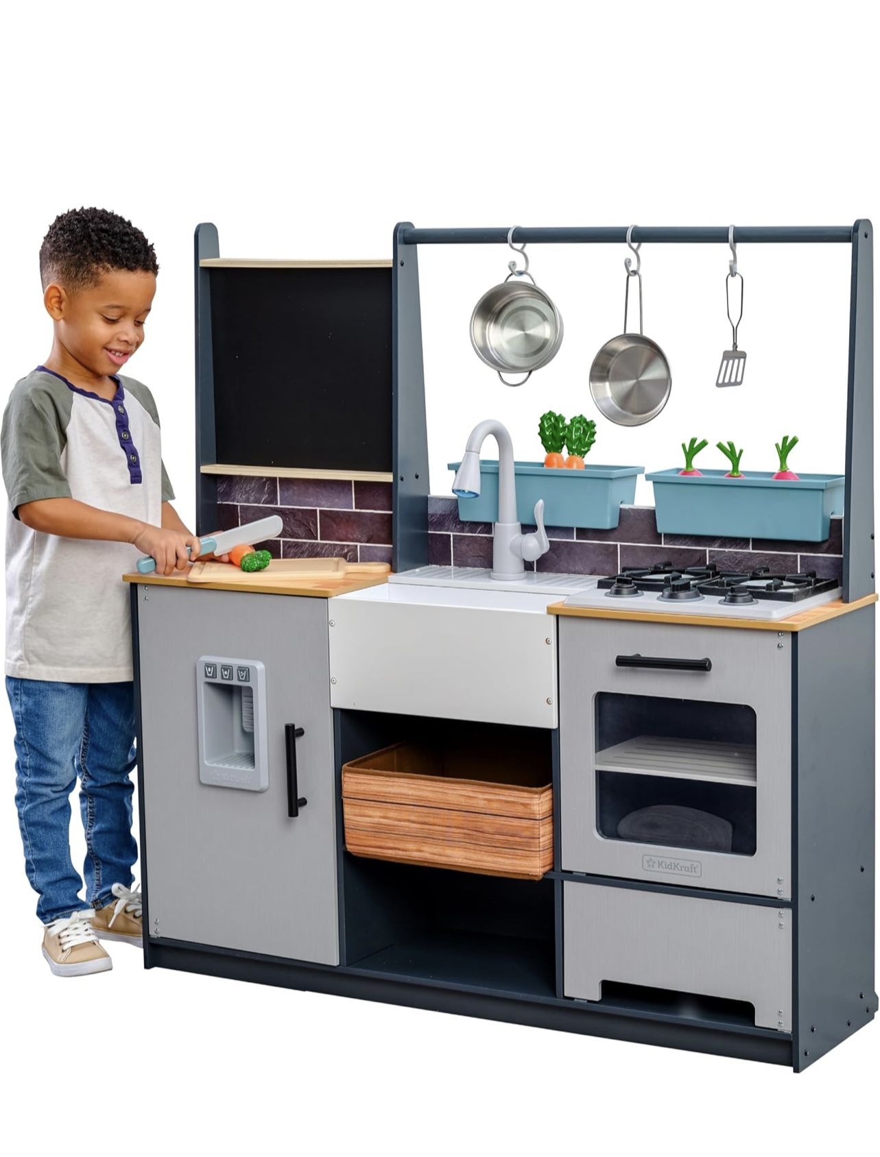 *NEW* KidKraft Wooden Farm to Table Play Kitchen with EZ Kraft Assemblyâ„¢, Lights & Sounds