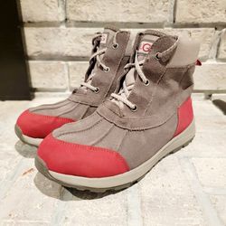 UGG Turlock Boots Kids Size 2 Gray & Red Waterproof Boots 1103505K
