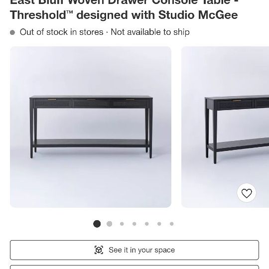 Woven drawer console table deals black studio mcgee