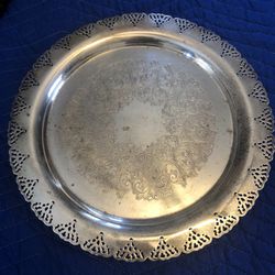 15” Vintage Silver Played Serving Platter