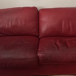 Free 8ft Red Leather Couch