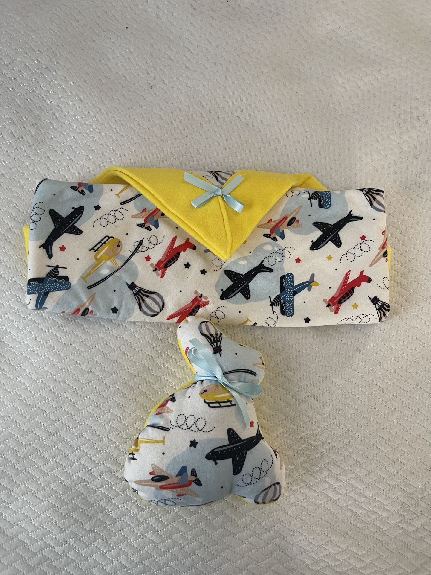 Baby Blanket And Matching Stuffed Bunny With Squeaker