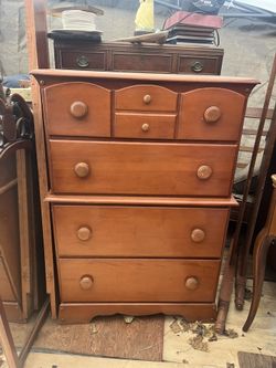 Vintage Solid Wood Chest Of Drawers 